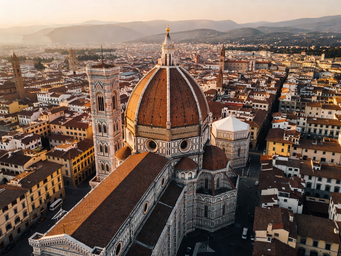 Florence Cathedral Duomo skyline from above